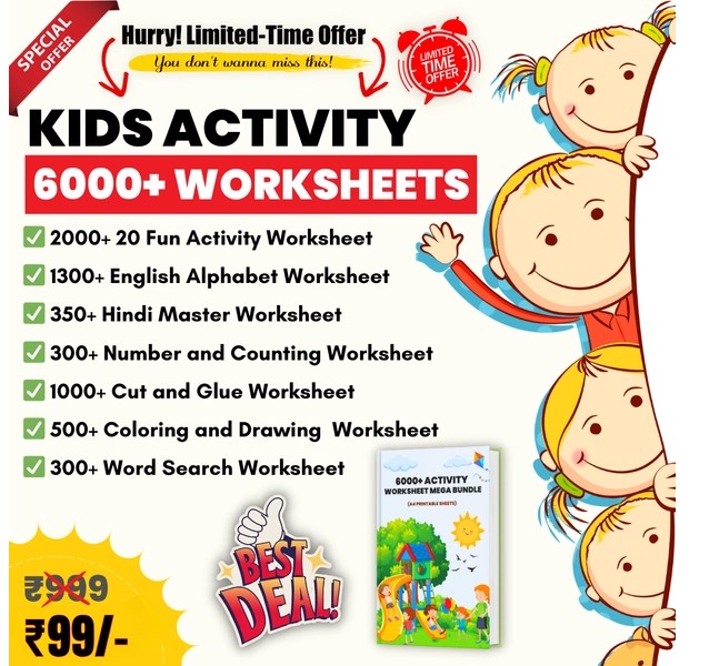6000+ Printable Kids Worksheet For Early Child Development.